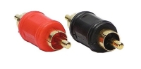 Cinch Adapter [2x Cinch-Stecker - 2x Cinch-Stecker] Schwarz und Rot