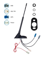 Dachantenne FM/DAB/GPS inkl. Alle 3 stk. Adapterkabel 6.5 m