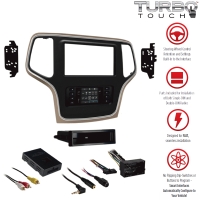 2DIN Turbotouch-Kit mit Touchscreen für Jeep Grand Cherokee ab 2015, bronze
