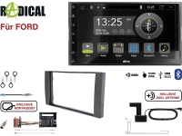 Radical R-D211 2-DIN DAB+ Montageset für Ford C-Max schwarz matt lackiert