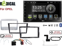 Radical R-D211 2-DIN DAB+ Montageset für Opel schwarz glänzend PIANO