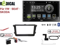 Radical R-D211 2-DIN DAB+ mit Montageset für R-D211 und VW SEAT SKODA