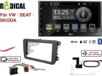 Radical R-D211 2-DIN DAB+ mit Montageset für VW SEAT SKODA