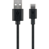 USB-A Kabel auf USB-C Stecker, 1m, schwarz