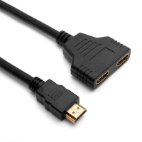 1080i HDMI Splitter 1 Male auf 2 Female Buchse Verteiler Adapter Kabel Schwarz