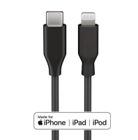 USB-C Kabel auf Apple Lightning Stecker, 0.5m, schwarz